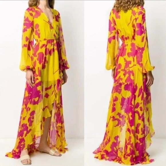 Caroline Constas Liv Maxi Dress in Yellow XSmall Womens Long Gown - Picture 15 of 15